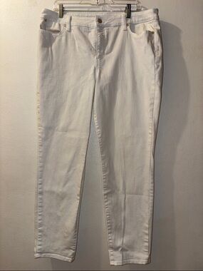 Talbots White Ankle Crop Stretch Jeans size 16